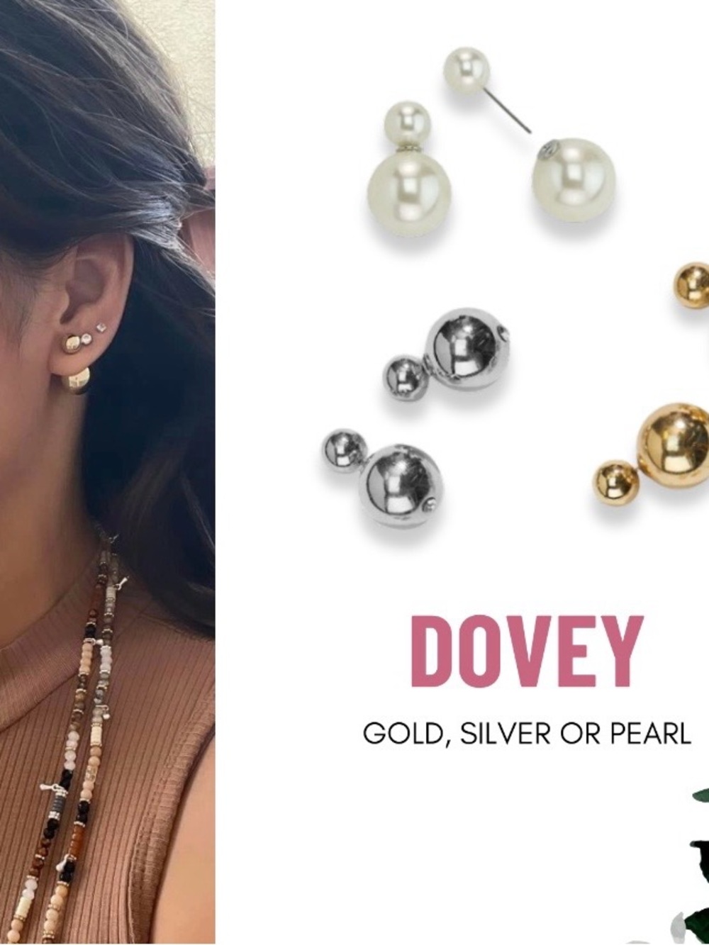Park Lane Dovey Double-Sided Stud Earrings - Silver